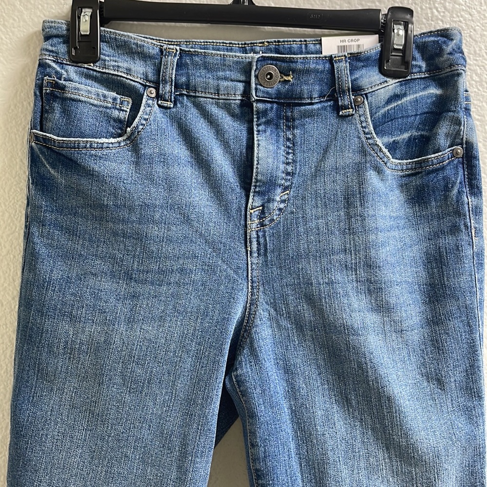 B) Style & Co High Rise Shimming Pocket Crop Capri Jeans size 4P - Picture 2 of 6
